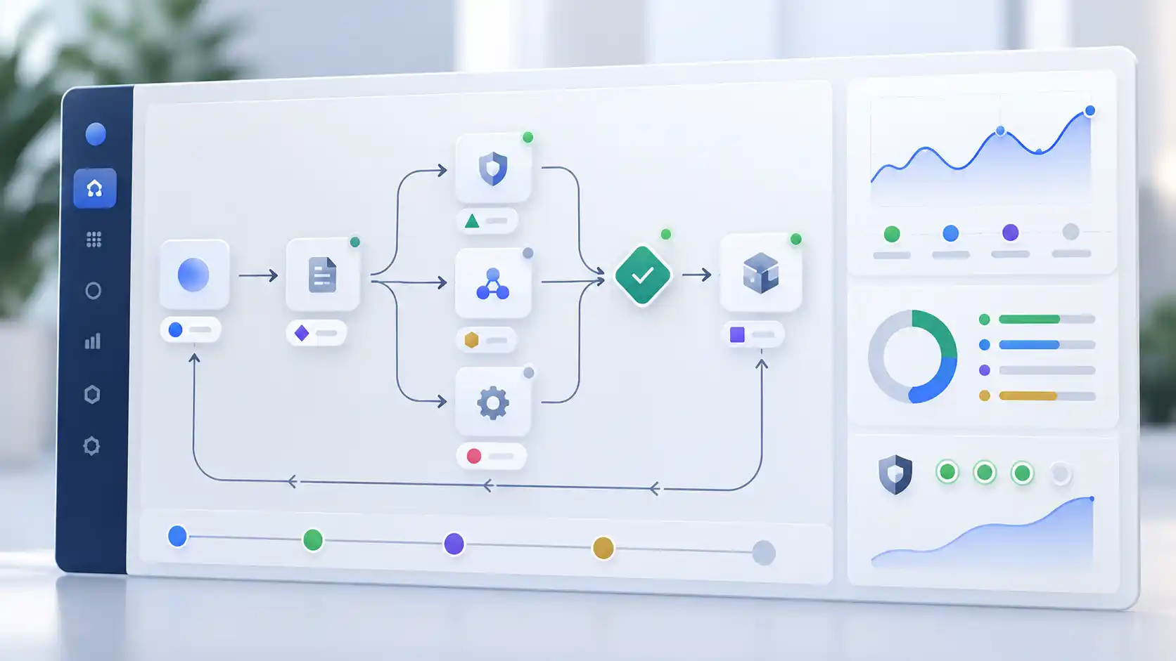 AI governance dashboard displaying workflow controls, assigned owners and performance monitoring